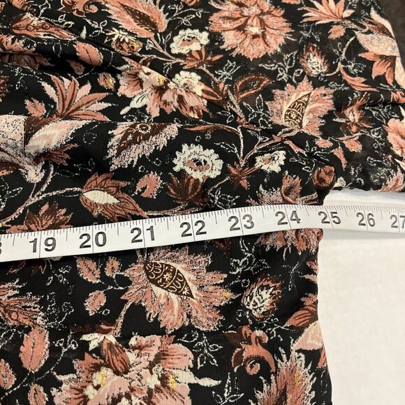 Madewell Plus 24W Amalia Tiered‎ Pampas Blooms Dress Metallic Black Floral NWT - Picture 7 of 10